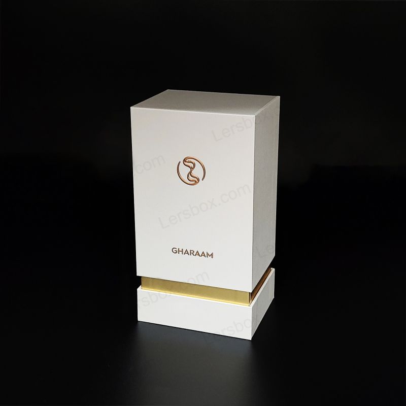 Luksus parfymeboks med håndlaget gullfolie -logo og EVA Foam Insert HP012